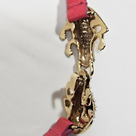 kate spade belt italy vintage frogs pink clasp leather Gold Adjustable main image 9